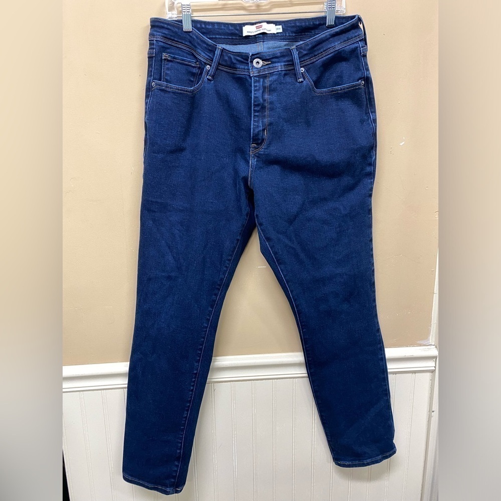 Levis 512 Womens Regular Fit Perfect Shaping Blue Denim Skinny Jeans Size 18W